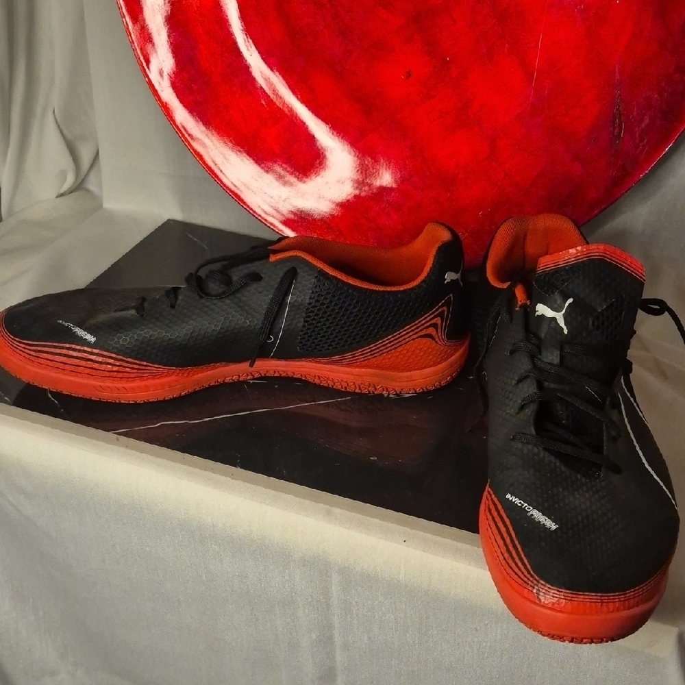 MS3- Men Puma Black and Red Athletic Sneakers - sz 13 - Picture 3 of 10